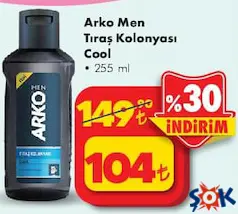 ARKO MEN TIRAŞ KOLONYASI COOL 255 ML indirimli fiyat ARKO MEN TIRAŞ KOLONYASI COOL 255 ML fiyat ve kampanya bilgisi